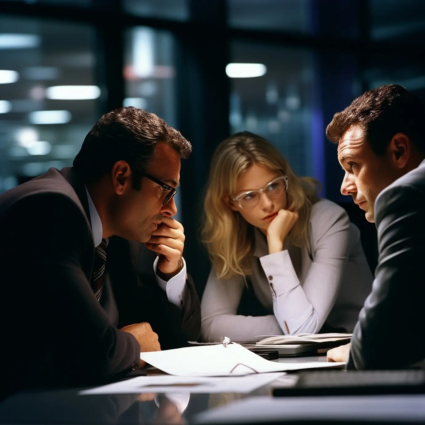 Вид профессионалов бизнеса, работающих вместе.